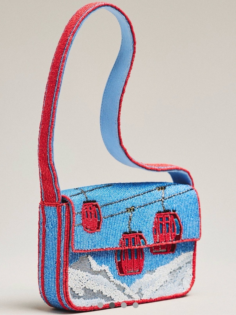 NWT Anthropologie Fiona Beaded Bag Ski Lift Icon Edition